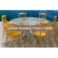 High quality glass round dining table with removable table leg